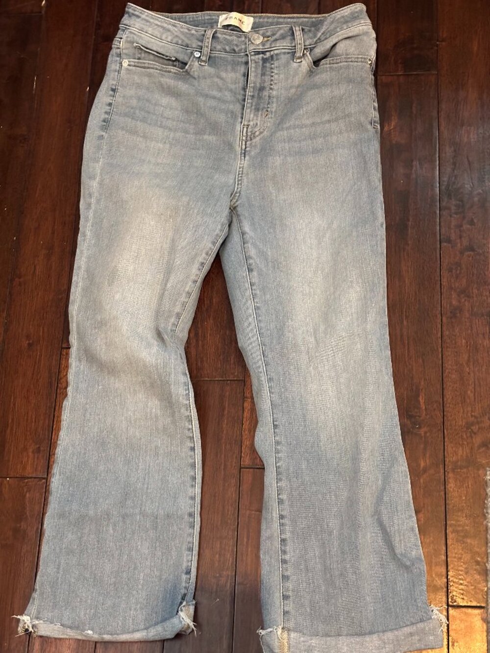 FRAME Jeans Women's Size 29 Light Wash Raw Hem Flare/Bootcut Denim